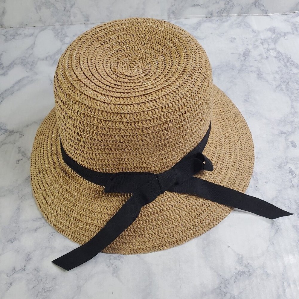 Mr Buho Beach Straw Bucket Hat Sunhat Vacation Boho 100% Paper‎ Tan Coastal